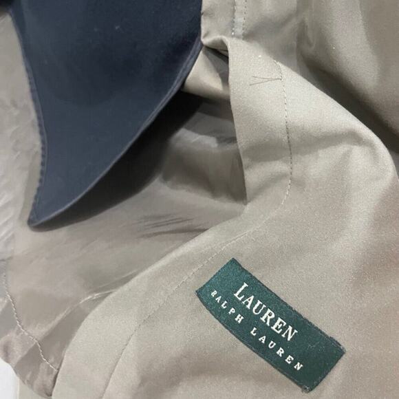 VINTAGE RALPH LAUREN TRENCH COAT BELTED OLIVE GREEN ZIP LINER SZ 42R AESTHETIC - Picture 6 of 16